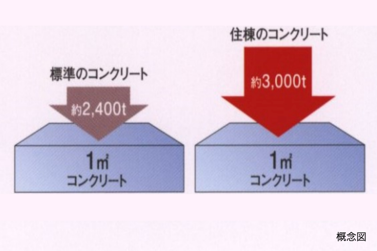 シティテラス横濱戸塚の構造躯体の概念図