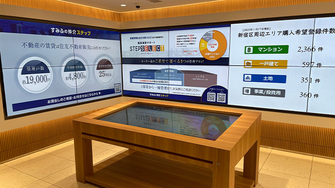 シティテラス横濱戸塚の店頭パネル＆デジタルサイネージ